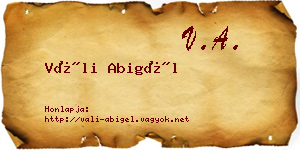 Váli Abigél névjegykártya